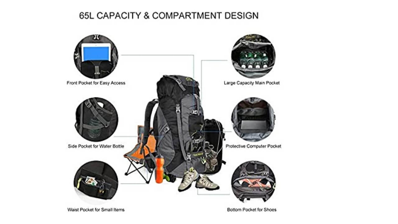 Outlife Daypack 60L Compartments